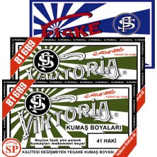 Viktoria 2Pk Haki Kumaş Boyası ve 1Pk Fiske Sabitleme Renkli Kumaşlar İçin Kullanışlı Set