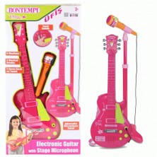 NW NessiWorld Elektronik Ayaklı Mikrofonlu Pembe Gitar