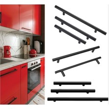 Paslanmaz Boy Kulp Nobel Mat Siyah 160 mm | Modern Dolap & Çekmece Kulpu | 5’li Paket