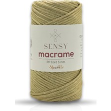 Sensy Simli Polyester Makrome Ipi 3 mm 250 gr Hardal Supla Ip ve Çanta Ipliği