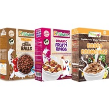 Dr. Gluten Organik Glutensiz Atıştırmalık 3'lü 650 gr Meyveli Çıtır Tahıl Topları ve Halka Gevreği