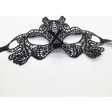 İsmiyle Al Siyah Renk Dantel Kesim Dantel Işlemeli Balo Parti Maskesi 11 No