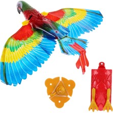 Müzikli Işıklı Kanat Çırpan Uçan Papağan Pilli Kedi Oyuncağı Kuş Karga Kovucu