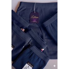 Lolitam Kadın Lacivert Yüksek Bel Pamuklu Külot 6’li Paket – Günlük Konfor Slip