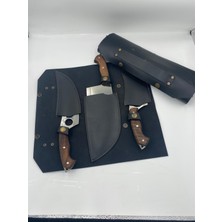 Ares Home 3'lü Kamp Satır Bıçak Zırh Seti El Yapımı Taşıma Çantalı