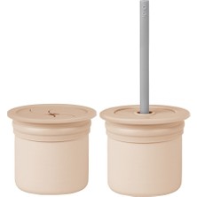 NW NessiWorld Ham+Hüp Pipetli Silikon Bardak Seti Bubble Beige / Powder Grey
