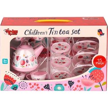 NW NessiWorld 998A-998B Çiçek Desenli Metal Çay Seti 15 Parça -Vardem Oyuncak