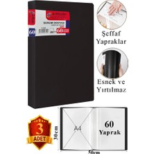 ArtMaster Siyah Sunum Dosyası 60 Lı 3 Adet Poşet Dosyalı Katalog Dosyası 60 Poşetli Kendinden Dosya Plastik Kapaklı