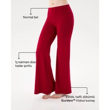 Ayma Active Kadın Kırmızı Flow Şortlu Pantolon - Çift Kat Korsajlı, İç Şort Katmanlı, Bol Paça, Normal Bel, Yoga, Yoga, Pilates ve Günlük Aktiviteler İçin Rahat ve Şık Pantolon
