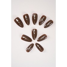 Takma Tırnak Seti & Zararsız Yapıştırıcı, Glazed Chocolate Donut Hailey Bieber