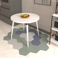 Vilinze Argos Yuvarlak Mdf Beyaz Sabit Mutfak Masası - Q90  cm