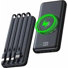 İsmiyle Al Wireless Powerbank 10000 Mah LED Ekranlı Dahili Kablolu Hızlı Şarj