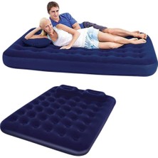 İsmiyle Al Dış Mekan Şişme Yatak Çift Kişilik Flokeli Yüzey Konforlu Kullanım