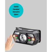 İsmiyle Al Sensörlü LED Kafa Lambası Kırmızı Beyaz Işık Ayarlanabilir