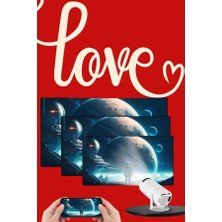 İsmiyle Al Sevgiliye Özel Hediye Ayaklı Sinema Projektörü Projeksiyon