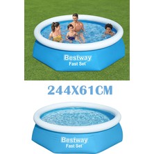 Binbirreyon Bestway Büyük Boy Şişme Yüzme Havuzu 244X61CM Vinil Malzeme ile 2100 Litre Kapasite