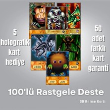 Yu-Gi-Oh! 100'LÜ Rastgele Anime Kart Destesi - 50 Farklı Kart Garantili - 5 Hediye Holografik Kart