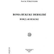 Filiz Kitabevi Roma Hukuku Dersleri Borçlar Hukuku - Türkan Rado Ciltsiz Türkçe 190 Sayfa Eğitim Kitabı