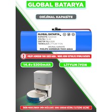 Global Batarya Philips Homerun 7000 Serisi Aqua XU7100/02 Batarya 14.4V 5200MAH Li-Ion Pil (Orijinal Kapasite)