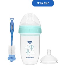 Wee Baby Nanninom Antikolik Geniş Ağızlı Biberon 250 ml (No:2 Biberon Emziği ve Temizleme Seti)
