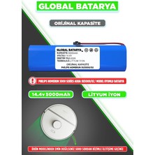 Global Batarya Philips Homerun 3000 Serisi Aqua XU3000-02 Uyumlu Batarya 14.4V 5000MAH Li-Ion Pil (Orijinal Kapasite)