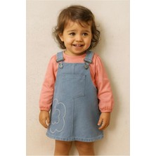 GMG Collection Baby Kız Bebek Uzun Kollu Tişört ve Kot Elbise Takımı 0344PU