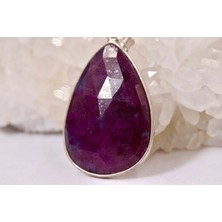 Doğaltaş Yakut Gümüş Kolye