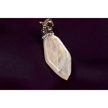 Doğaltaş Ay Taşı Gümüş Kolye