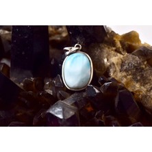Doğaltaş Larimar Gümüş Kolye