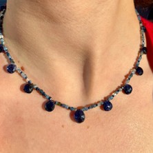 Doğaltaş Safir & Kiyanit – Özel Tasarım Kolye