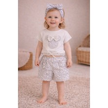 GMG Collection Baby Kurdeleli Çiçekli Şort Tişört 3'lü Takım