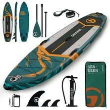 Genreen 335 cm x 86 cm x 15 cm Şişme Paddle Board – Sup Board 195 kg Taşıma Kapasiteli Aile & Yoga Sup