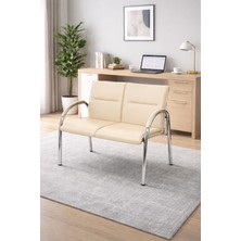 YRN Ofis Ofis ve Bekleme Alanları Için Premium Ikili Koltuk,misafir Koltuk– Modern Tasarım, Krom Ayak,