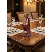 Arkt Şaraplık Zarif Kadın Flamenko Şişe Tutucu Bordo