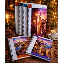 Limon Defter Limon City Series 100 Yaprak Kareli Spiralli Defter Sert Kapak