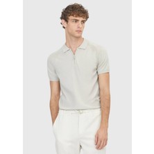 Ramsey Açık Gri Düz Örgü Triko