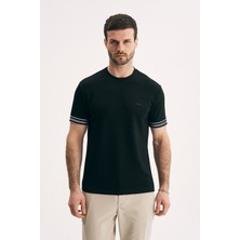 Silvano Erkek Kolu Şeritli Interlok Tişört