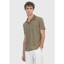 Ramsey Haki Jakarlı %100 Pamuk T-Shirt