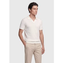 Ramsey Ekru Fitilli %100 Pamuk T-Shirt