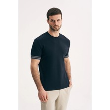 Silvano Erkek Kolu Şeritli Interlok Tişört