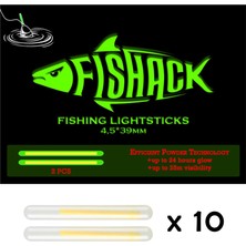 Fishack Powder Balıkçı Fosfor Çiftli 45*39MM 10'lu