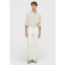 Ramsey Ekru Düz Denim Regular Fit Casual Pamuk Karışımlı Pantolon