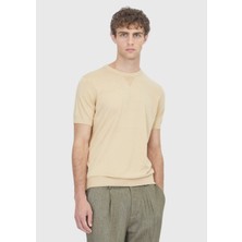 Ramsey Sarı Düz Örgü %100 Pamuk Triko