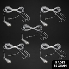 Fishack 3 Iğneli Kurşunlu Beden Takımı - Dip Beden Oltası - Fırdöndülü - 35 gr - 5 Adet