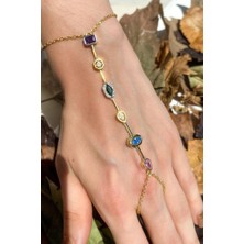 Spossy Silver Jewelry Renkli Baget Taşlı Şahmeran