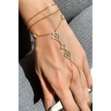 Spossy Silver Jewelry Üçgen Tasarım Çift Dolamalı Şahmeran