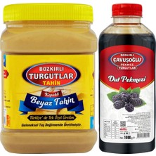 Bozkırlı Turgutlar Beyaz Tek Kavrulmuş Özel Üretim Kepekli Bozkır Tahini 930 gr + Dut Pekmezi 1 kg