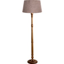 Ağaç Ustası Torinio Torna Bacak Lambader Abajur Köşe Lambası Ahşap Country Doğal Masif Naturel