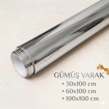 Ferizli Reklam Gümüş Varak (Ayna) Yapışkanlı Folyo - Mobilya, Cam ve Dolap Kaplama Folyosu - Suya Dayanıklı Dekoratif Kaplama