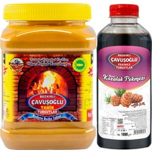 Bozkırlı Çavuşoğlu Odun Ateşinde Çifte Kavrulmuş Kepeksiz Bozkır Tahini 930 gr + Kozalak Pekmezi 1000 gr
